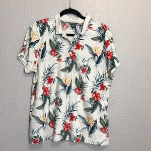 Tommy Bahama Neutral Hawaiian polo Sz XL